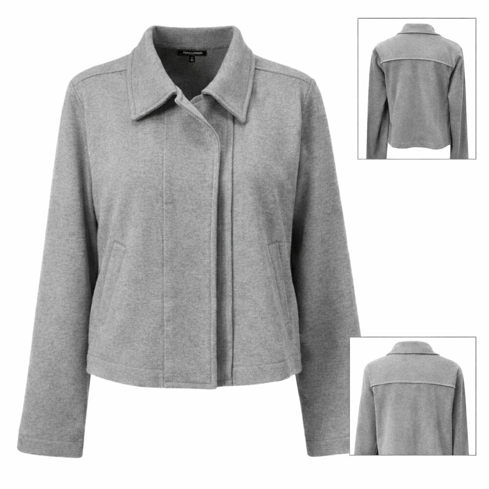 Banana Republic Jacket Womens Medium Gray Light Academia Cotton Blend Officecore